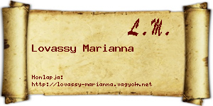 Lovassy Marianna névjegykártya